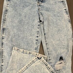 Acid Wash Distressed Jeans